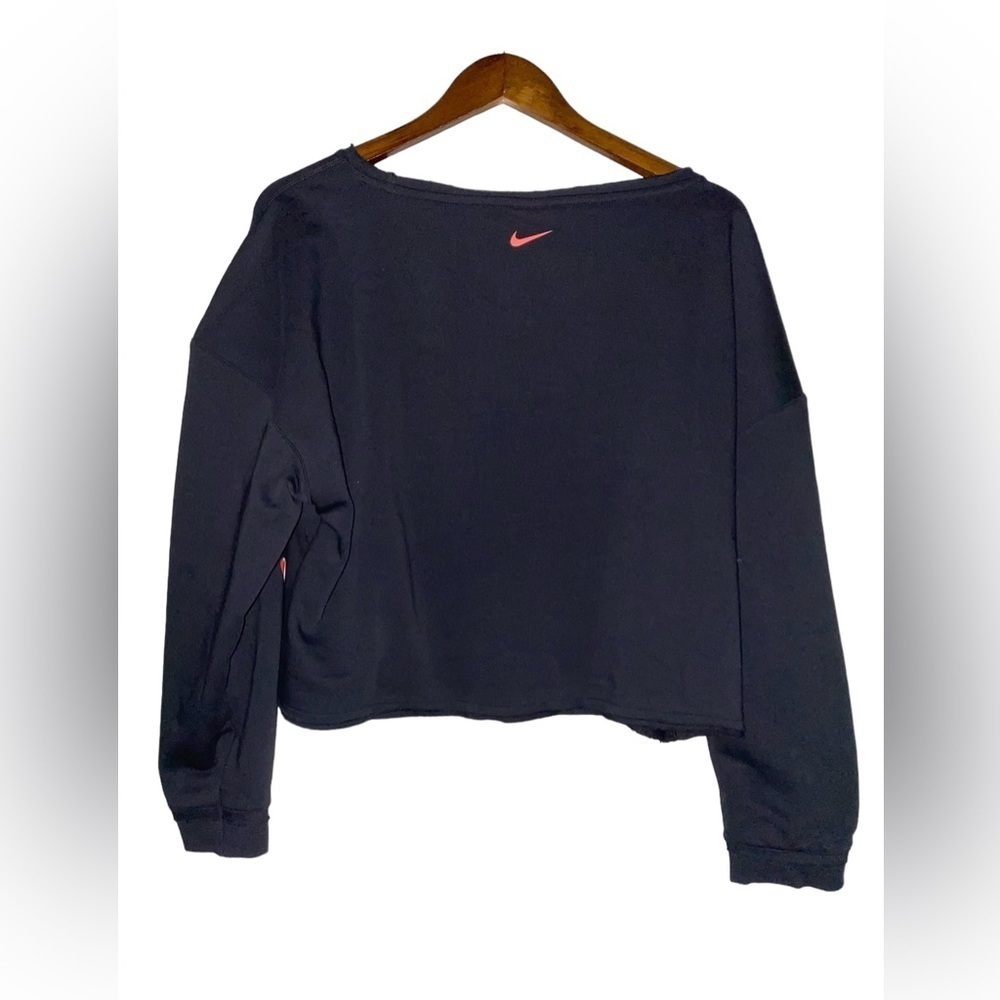 Nike Dri-Fit‎ Women L Crop Sweatshirt Sporty Oversize Athletic Workout NEW - Picture 2 of 10